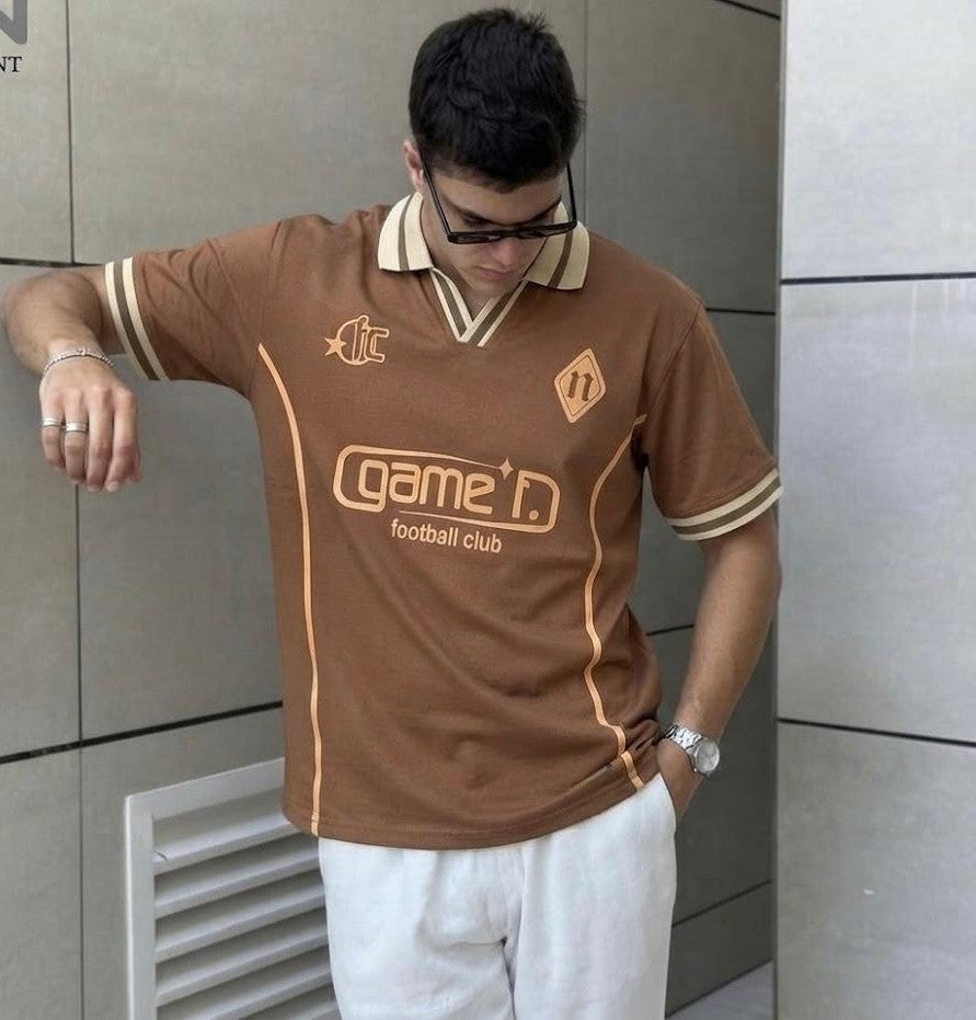 Men’s Retro Football Club Polo Shirt – Vintage Sportswear Short Sleeve T-Shirt