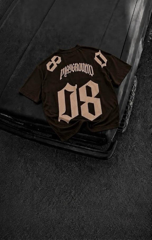 Men's Black 08 Graphic Jersey T-Shirt – Oversized Streetwear