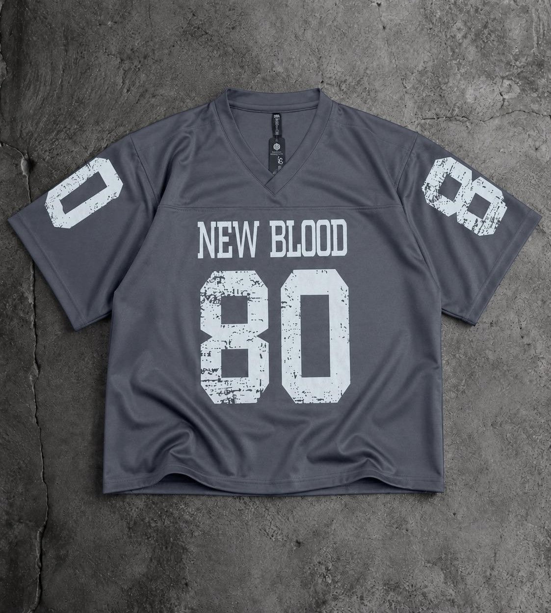 New Blood 80 V-Neck Printed Oversized T-Shirt