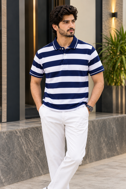 Men's Striped Polo T-Shirt |
