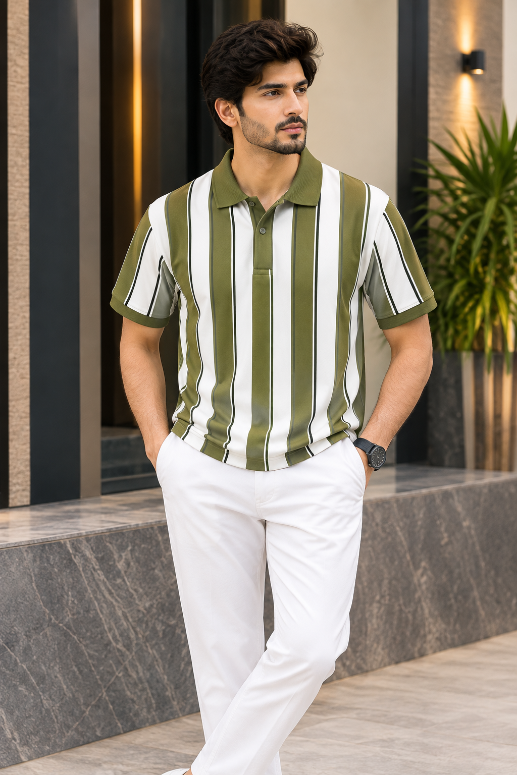 Men's Striped Polo T-Shirt |