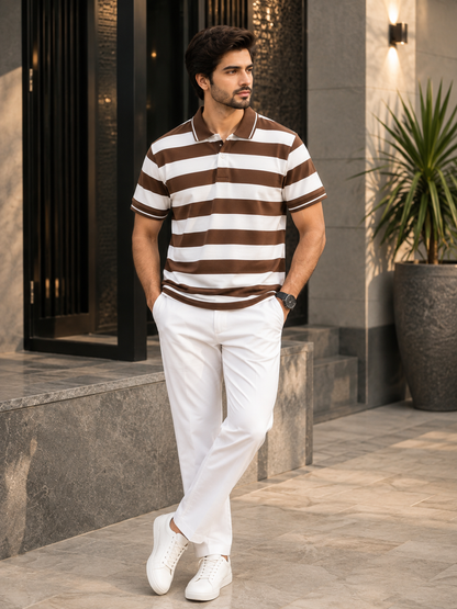 Men's Striped Polo T-Shirt |