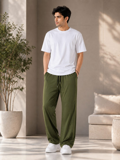 Men's Relaxed Fit Wide-Leg Trousers – Premium Casual Pants