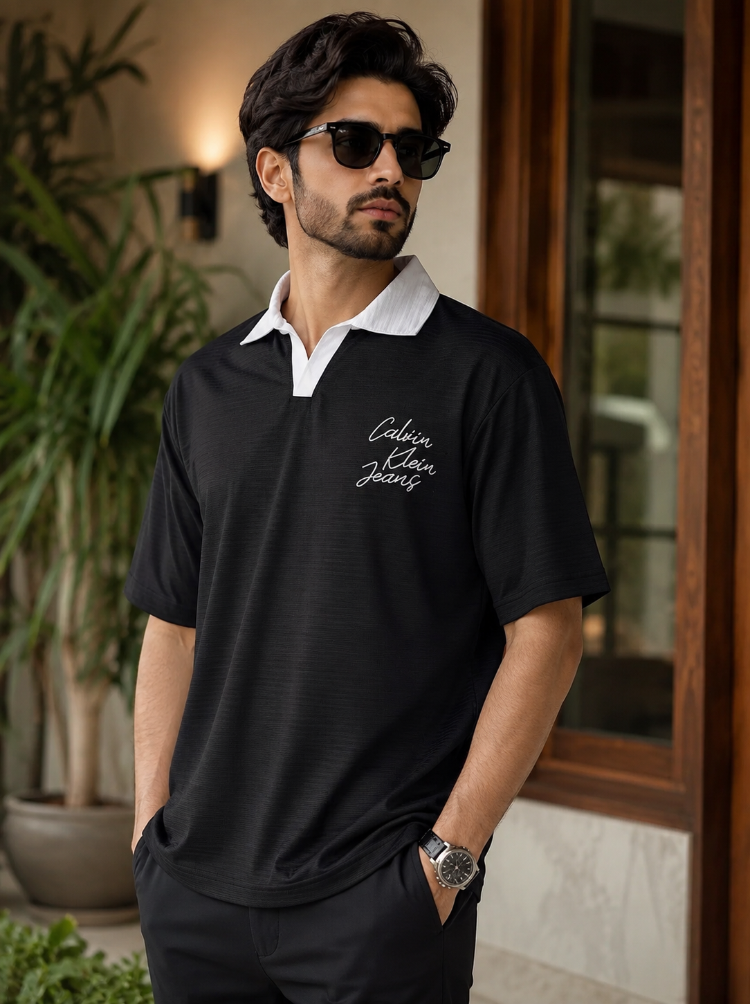 Calvin Klein Jeans Men's Oversized Polo Shirt