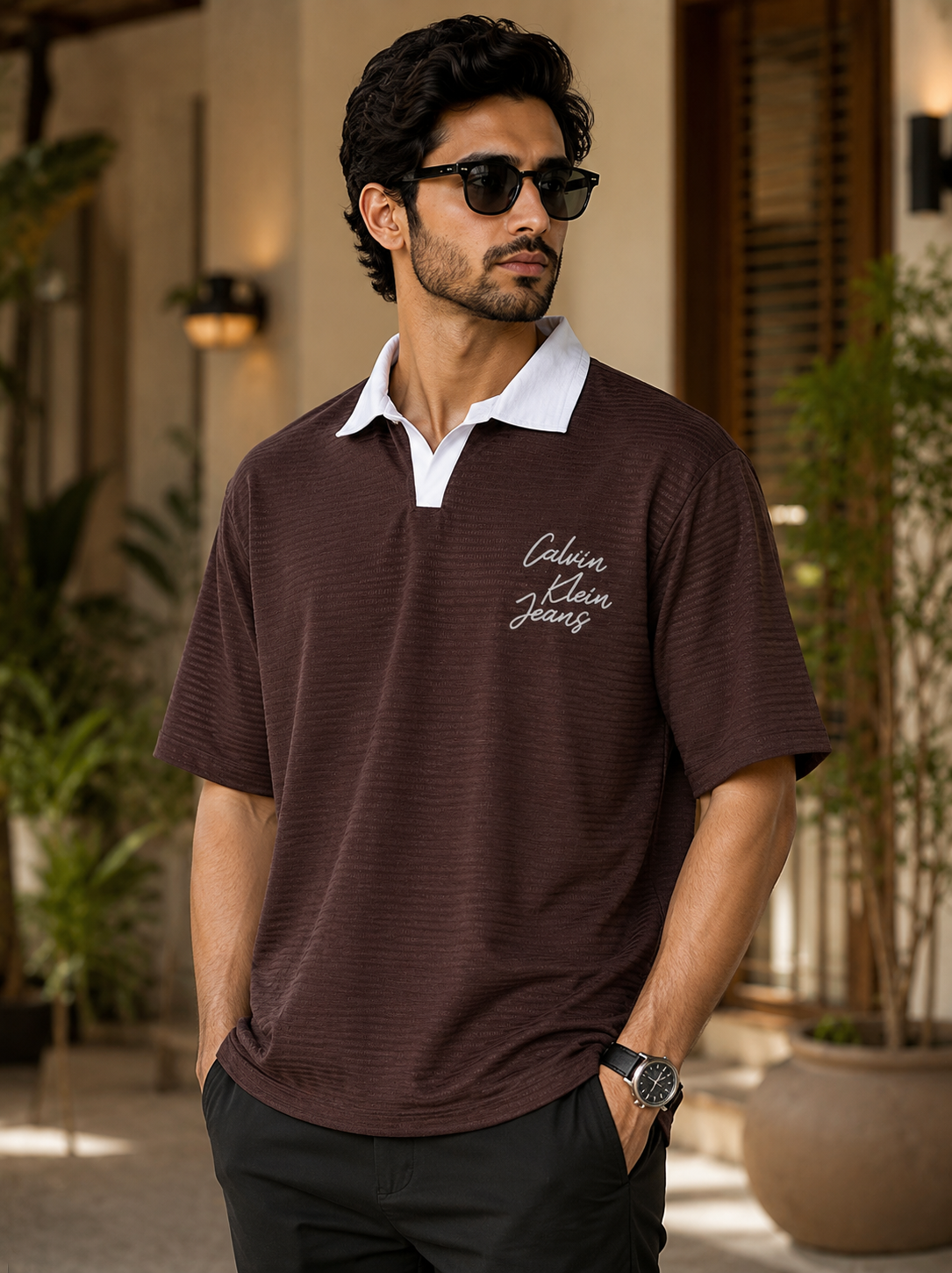 Calvin Klein Jeans Men's Oversized Polo Shirt