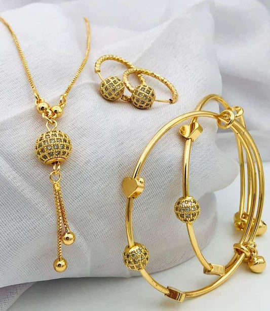 Zircon Ball Combo Set for Women – Adjustable Bangles with Lock Bali
