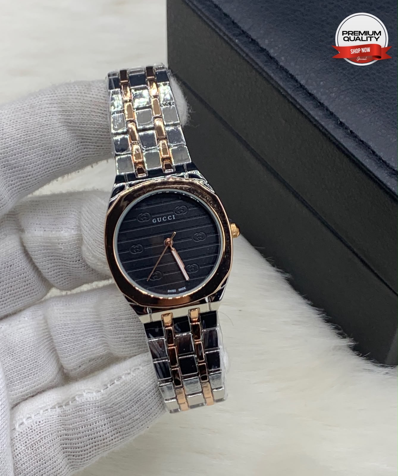 Luxury Women’s Stainless Steel Fashion Watch – Silver & Rose Gold