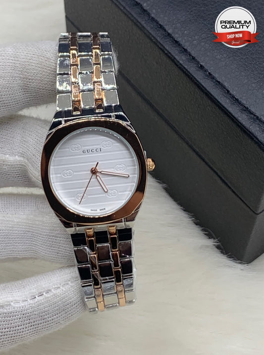Luxury Women’s Stainless Steel Fashion Watch – Silver & Rose Gold