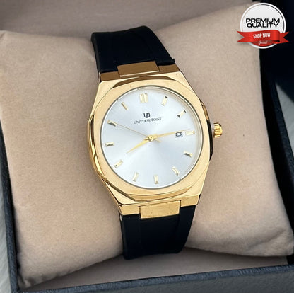 Luxury Gold Brown Men’s Watch – Premium Silicone Strap Edition