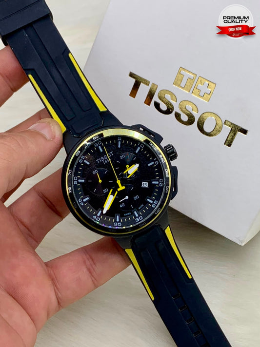 Premium Sports Chronograph Watch for Men – Black & Yellow Edition