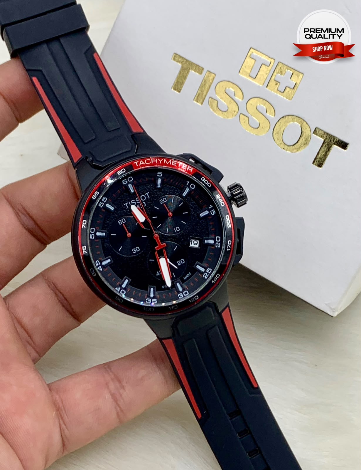 Premium Sports Chronograph Watch for Men – Black & Yellow Edition
