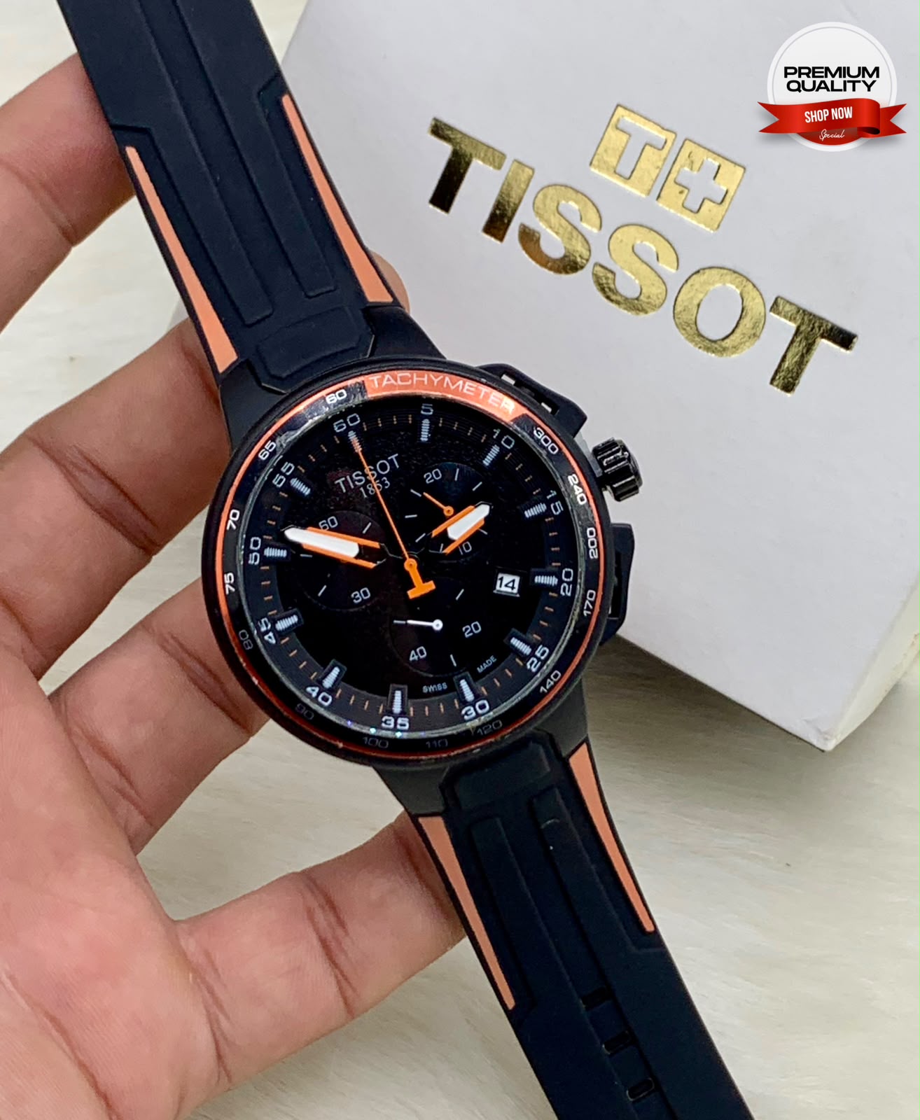 Premium Sports Chronograph Watch for Men – Black & Yellow Edition