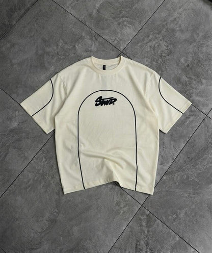STWD Men's Oversized Contrast Piping T-Shirt