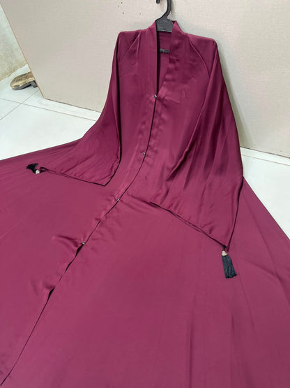 Premium Front Open Nida Abaya for Women – Elegant Dark Teal Islamic Maxi Abaya