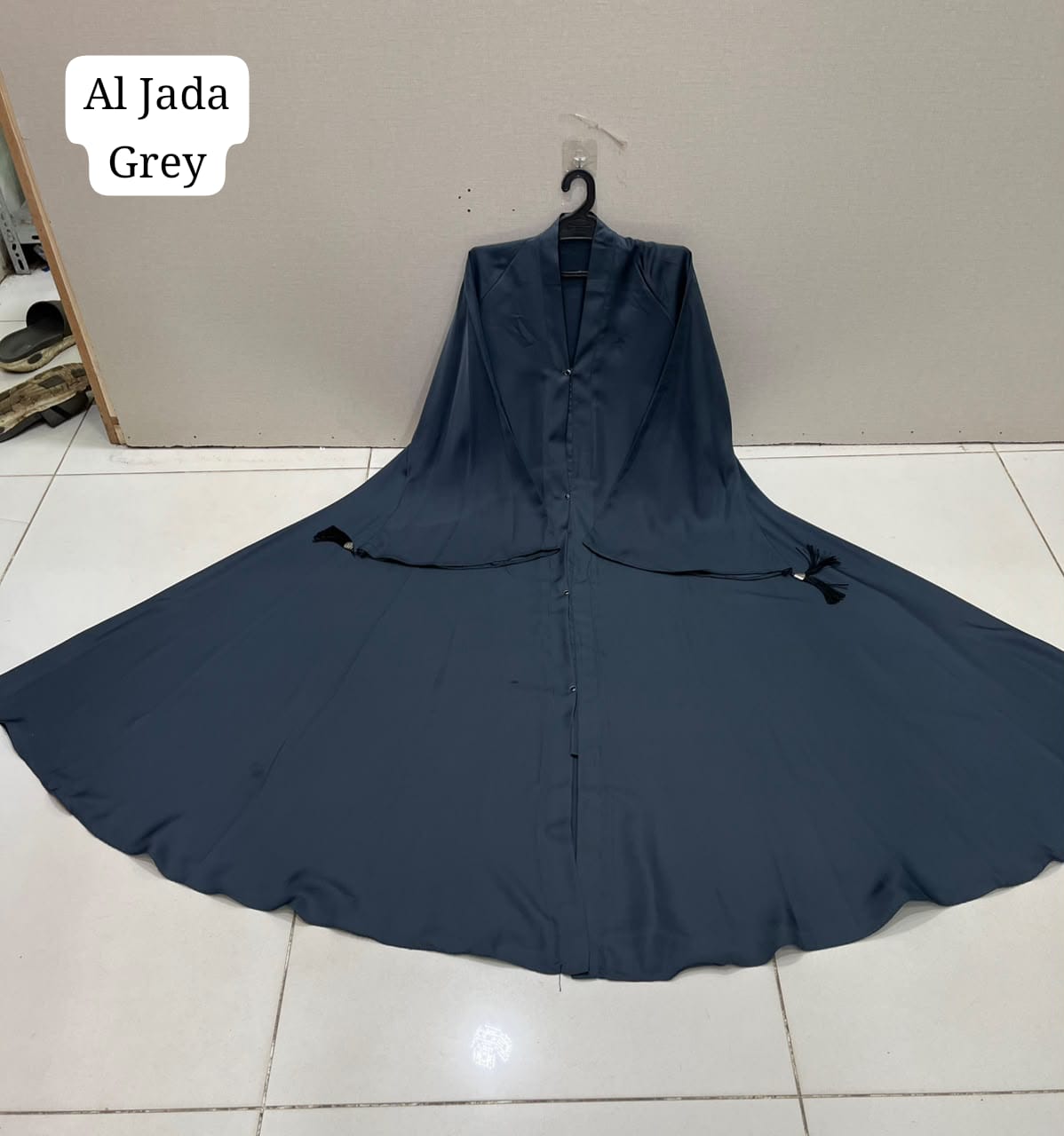 Premium Front Open Nida Abaya for Women – Elegant Dark Teal Islamic Maxi Abaya