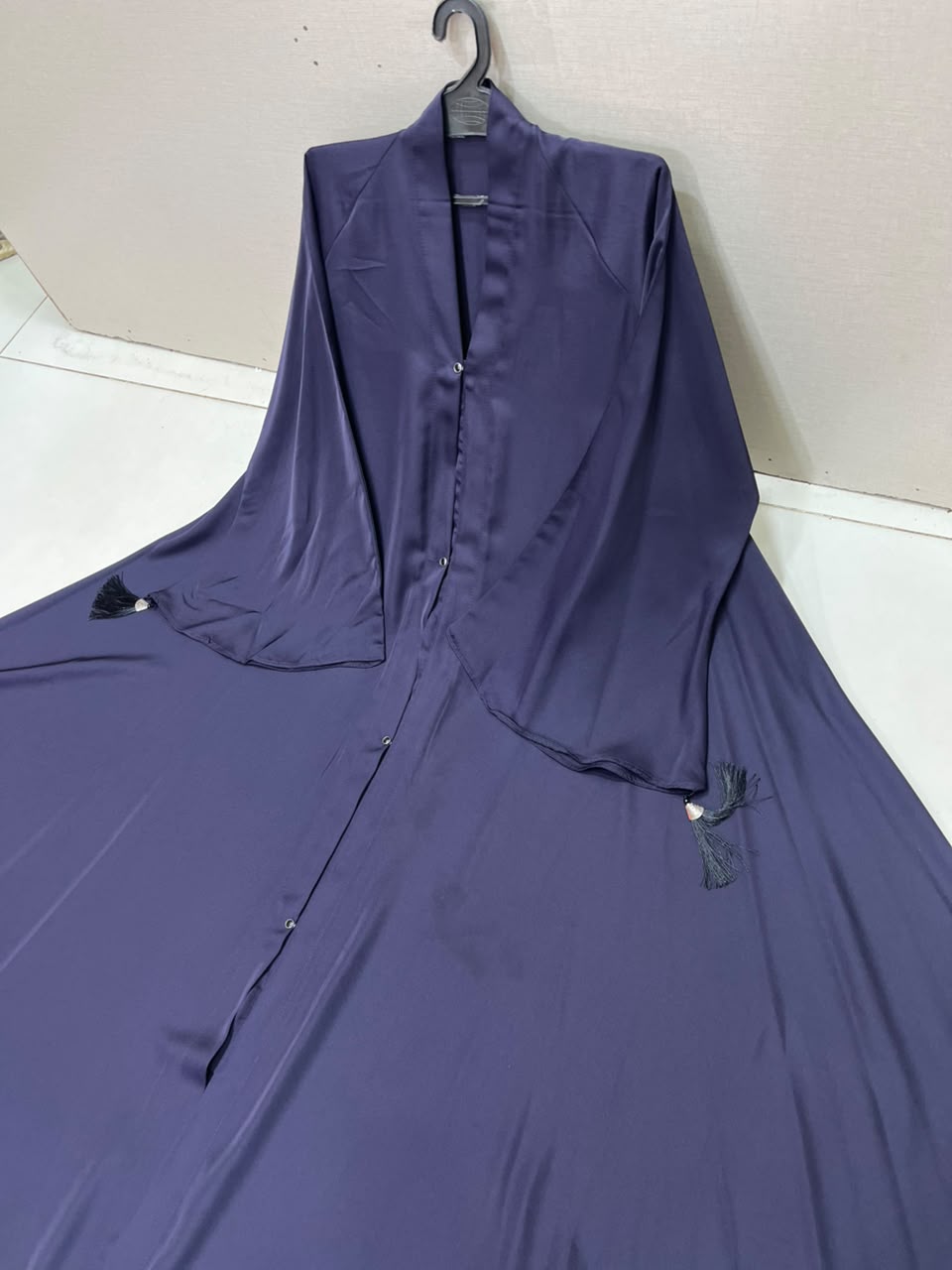 Premium Front Open Nida Abaya for Women – Elegant Dark Teal Islamic Maxi Abaya