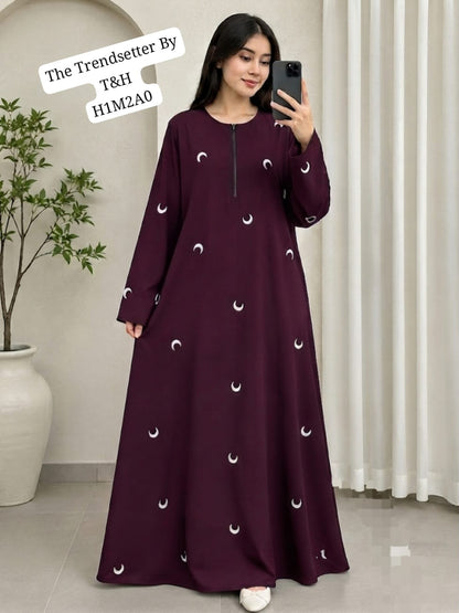 Premium Black Printed Maxi Abaya for Women – Elegant Modest Islamic Dress