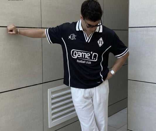 Men’s Retro Football Club Polo Shirt – Vintage Sportswear Short Sleeve T-Shirt