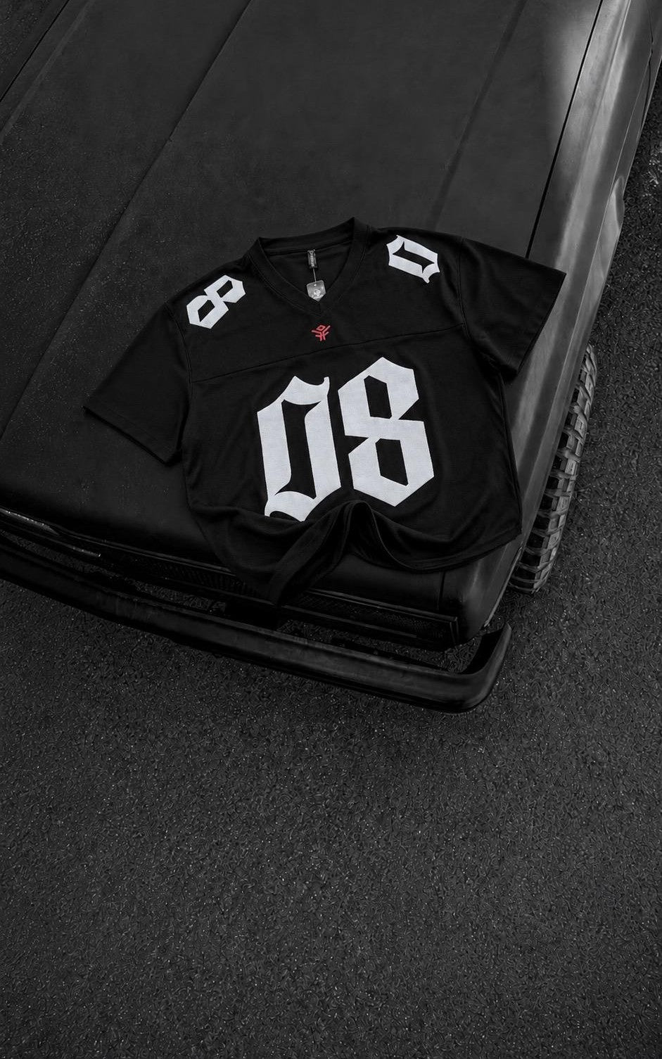 Men's Black 08 Graphic Jersey T-Shirt – Oversized Streetwear