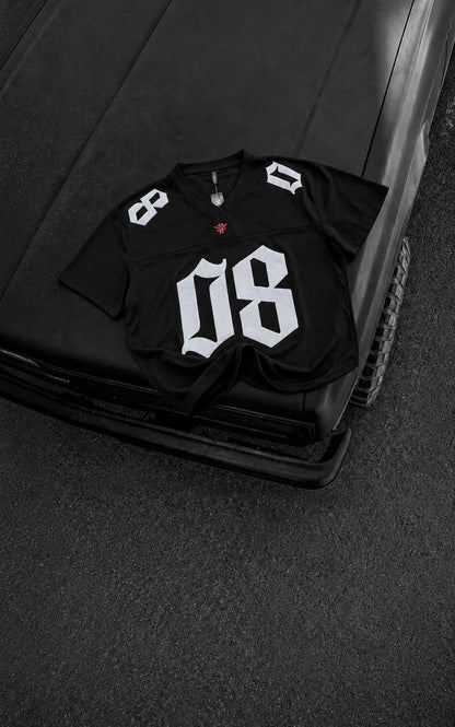 Men's Black 08 Graphic Jersey T-Shirt – Oversized Streetwear