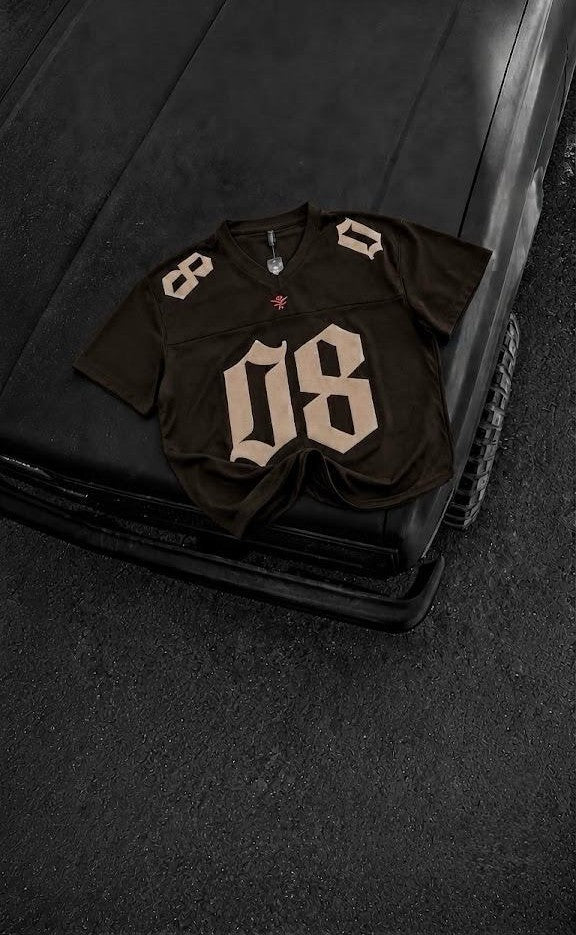 Men's Black 08 Graphic Jersey T-Shirt – Oversized Streetwear