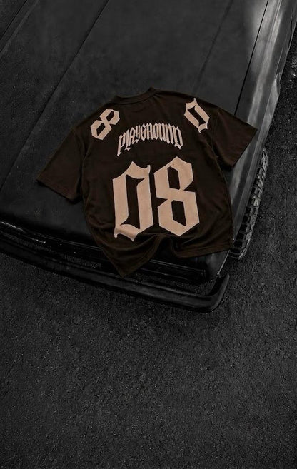 Men's Black 08 Graphic Jersey T-Shirt – Oversized Streetwear