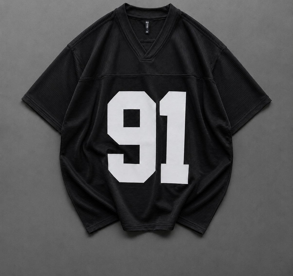 Men's Oversized 91 Graphic V-Neck Jersey T-Shirt