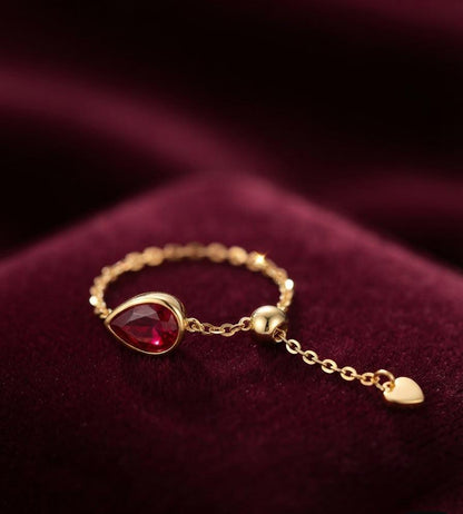 Delicate Up & Down Stainless Steel Zircon Adjustable Ring for Women