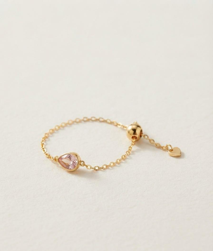 Delicate Up & Down Stainless Steel Zircon Adjustable Ring for Women
