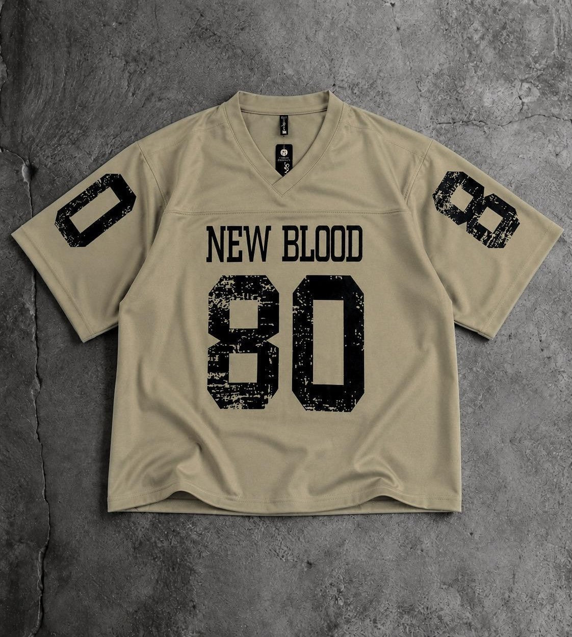 New Blood 80 V-Neck Printed Oversized T-Shirt