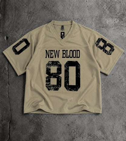 New Blood 80 V-Neck Printed Oversized T-Shirt