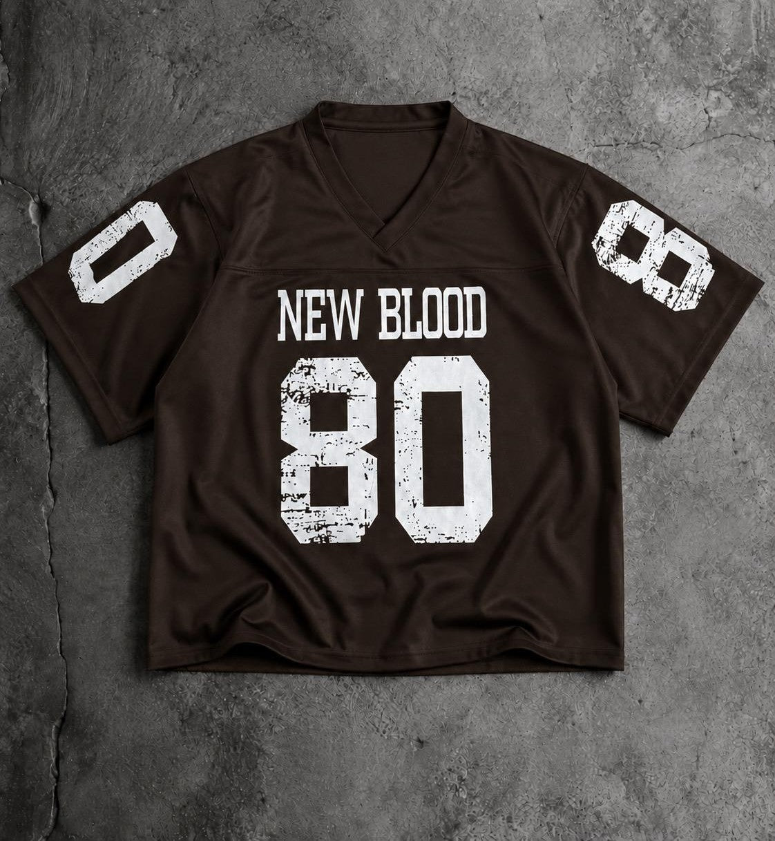 New Blood 80 V-Neck Printed Oversized T-Shirt