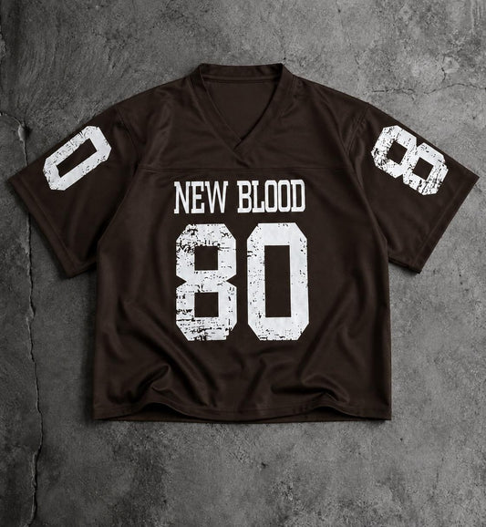 New Blood 80 V-Neck Printed Oversized T-Shirt