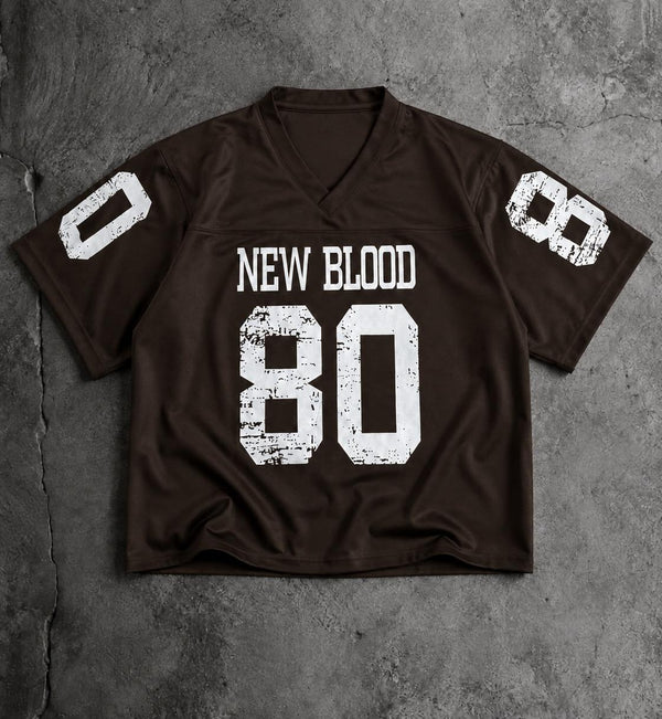 New Blood 80 V-Neck Printed Oversized T-Shirt