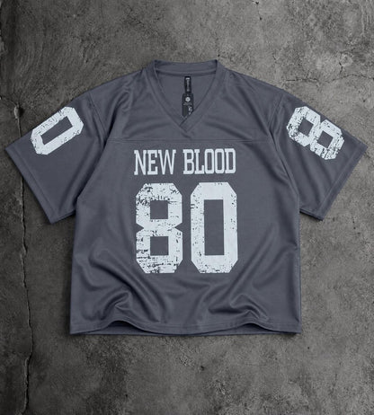 New Blood 80 V-Neck Printed Oversized T-Shirt